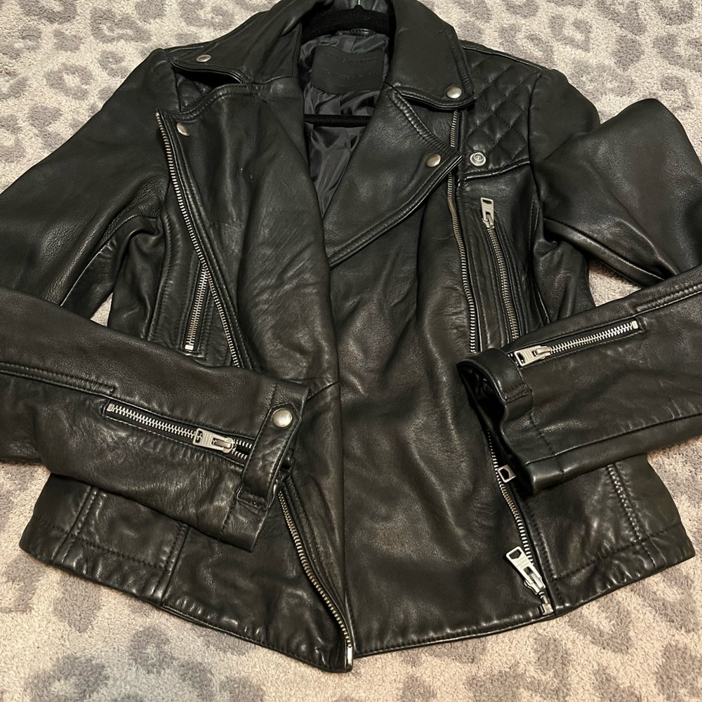 COPY - All Saints 100% leather moto jacket size 6